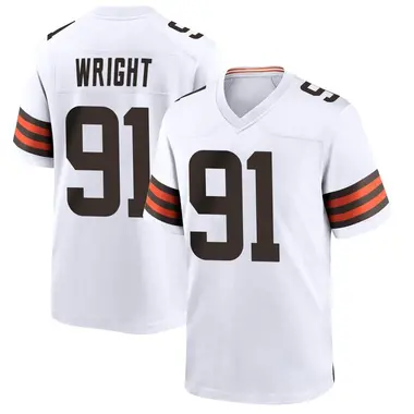 Alex Wright Men's Game White Cleveland Browns Jersey
