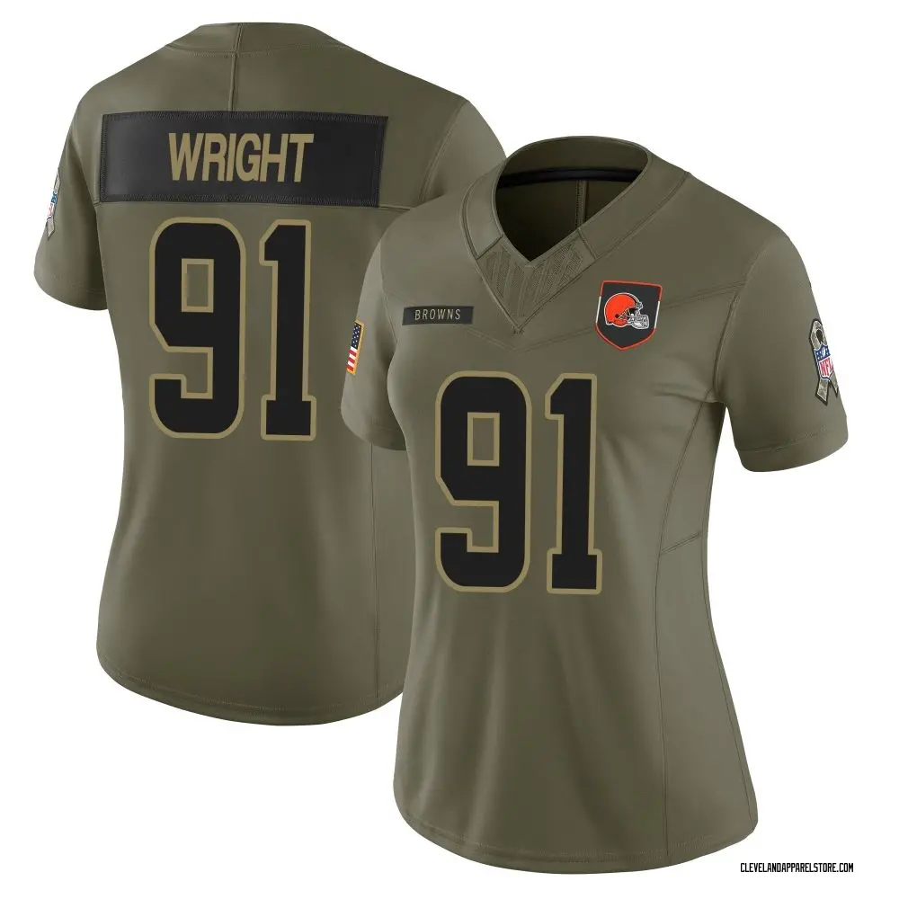 Alex Wright Women's Limited Olive Cleveland Browns 2025 Salute to Service Jersey