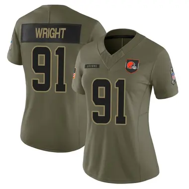 Alex Wright Women's Limited Olive Cleveland Browns 2025 Salute to Service Jersey