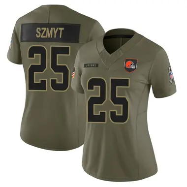 Andre Szmyt Women's Limited Olive Cleveland Browns 2025 Salute to Service Jersey