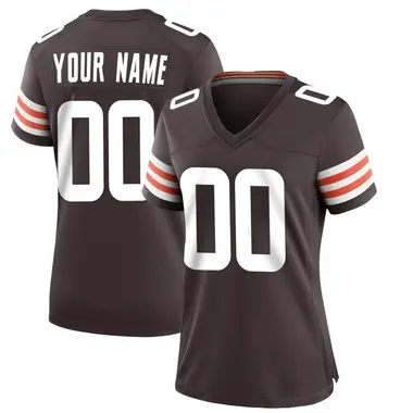 Custom Women's Game Brown Cleveland Browns Team Color Jersey