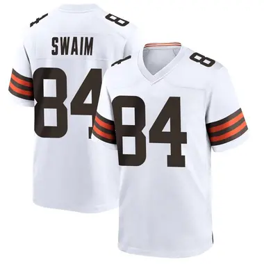 Geoff Swaim Men's Game White Cleveland Browns Jersey