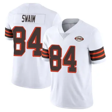 Geoff Swaim Men's Limited White Cleveland Browns Vapor 1946 Collection Alternate Jersey