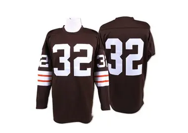 Jim Brown Men's Authentic Brown Cleveland Browns Team Color Throwback Jersey