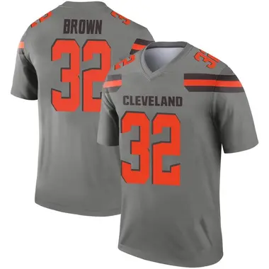 Jim Brown Men's Legend Cleveland Browns Inverted Silver Jersey
