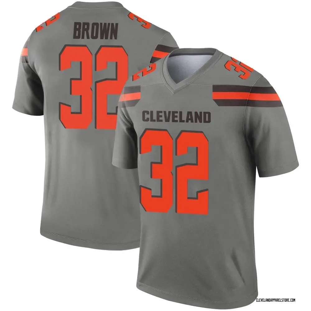 Jim Brown Youth Legend Cleveland Browns Inverted Silver Jersey