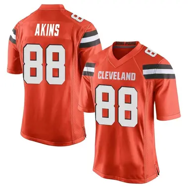 Jordan Akins Men's Game Orange Cleveland Browns Alternate Jersey