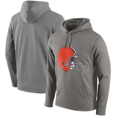 Men's Gray Cleveland Browns Performance Circuit Logo Essential Hoodie