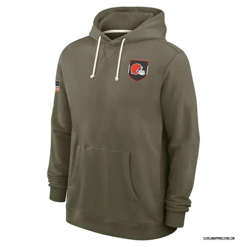 Men's Olive Cleveland Browns 2025 Salute to Service Sideline Hoodie