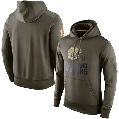 Men's Olive Cleveland Browns Salute to Service KO Performance Hoodie
